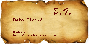 Dakó Ildikó névjegykártya